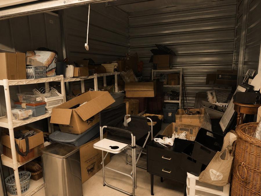 Inside one of her storage unit buys